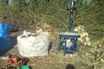 Small log splitting setup on site